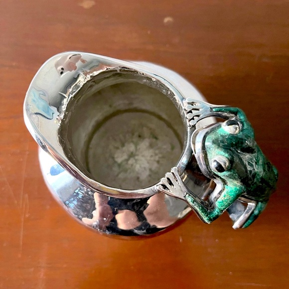 💚Emilia Castillo Ltd Ed. Mexico Semi Precious Sterling Silver Frog Creamer💚 - Picture 3 of 11